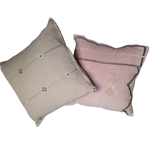 Sand with Blues Handstitched Pillow II (1pc) - Picture 1 of 7